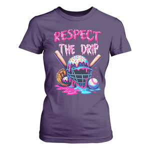 Funny Respect The Drip Baseball Mask T Shirt For Women Sports Lover TS12 Purple Print Your Wear
