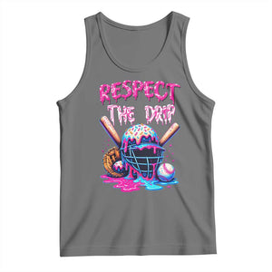 Funny Respect The Drip Baseball Mask Tank Top Sports Lover TS12 Black Heather Print Your Wear