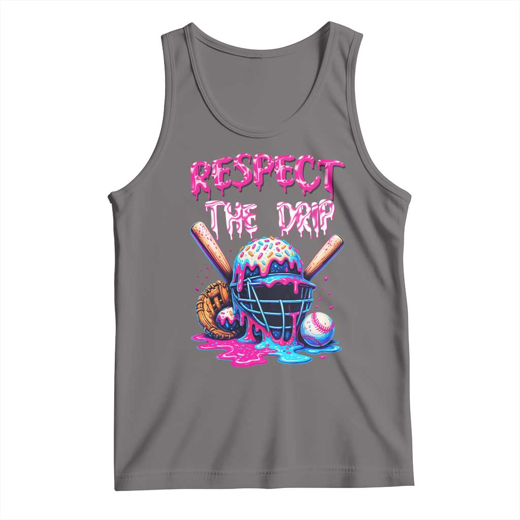 Funny Respect The Drip Baseball Mask Tank Top Sports Lover TS12 Deep Heather Print Your Wear