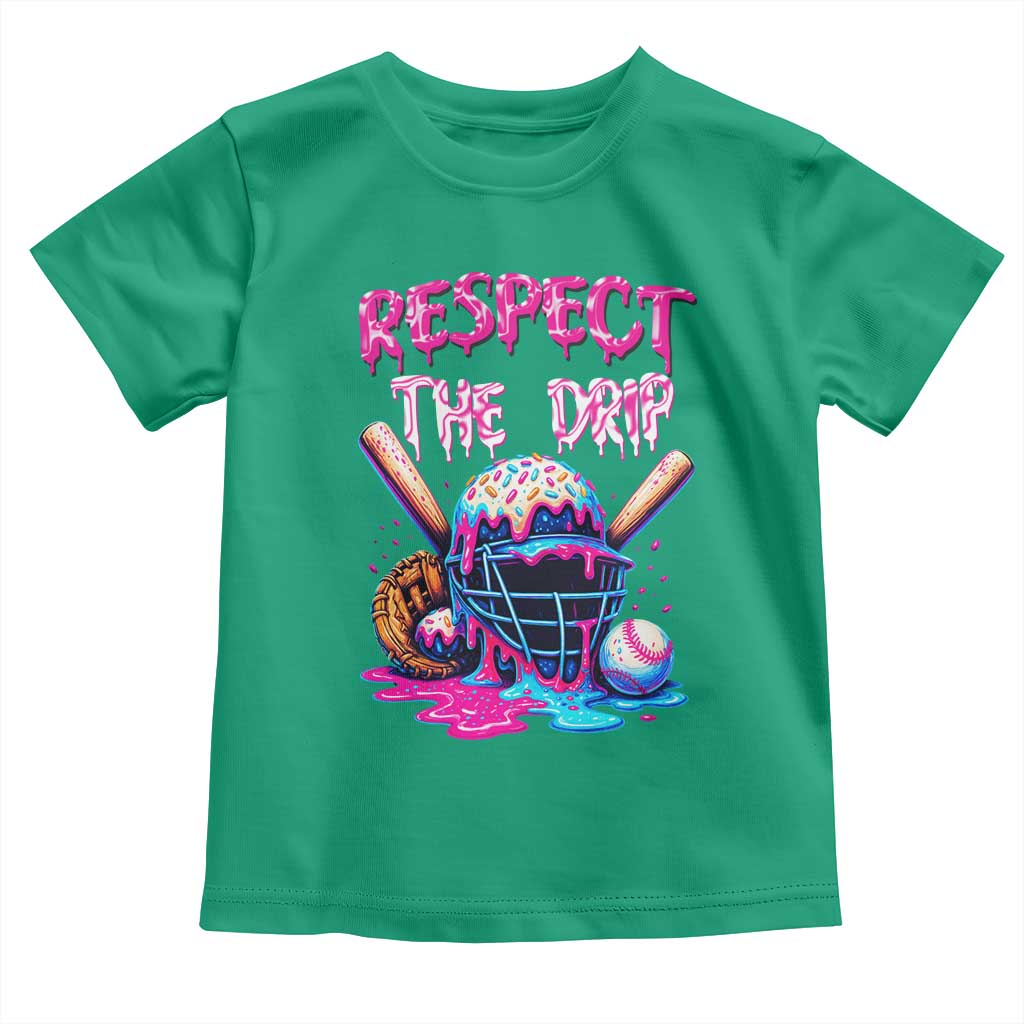 Funny Respect The Drip Baseball Mask Toddler T Shirt Sports Lover TS12 Irish Green Print Your Wear
