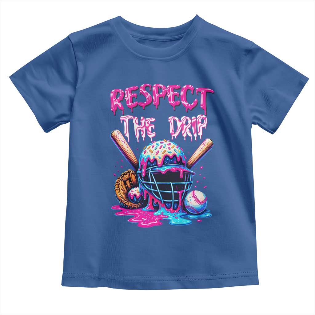Funny Respect The Drip Baseball Mask Toddler T Shirt Sports Lover TS12 Royal Blue Print Your Wear