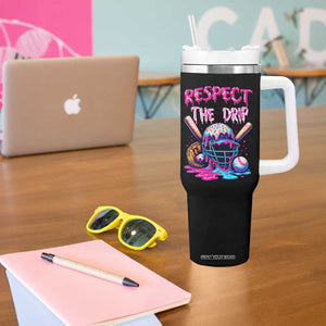 Funny Respect The Drip Baseball Mask Tumbler With Handle Sports Lover TS12 Print Your Wear