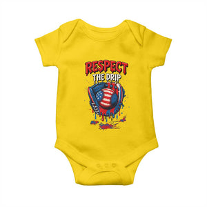 Respect The Drip Baby Onesie Patriotic Baseball USA Sports Lover TS12 Daisy Print Your Wear