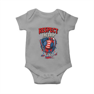 Respect The Drip Baby Onesie Patriotic Baseball USA Sports Lover TS12 Sport Gray Print Your Wear