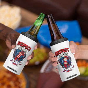 Respect The Drip 4 in 1 Can Cooler Tumbler Patriotic Baseball USA Sports Lover TS12 Print Your Wear