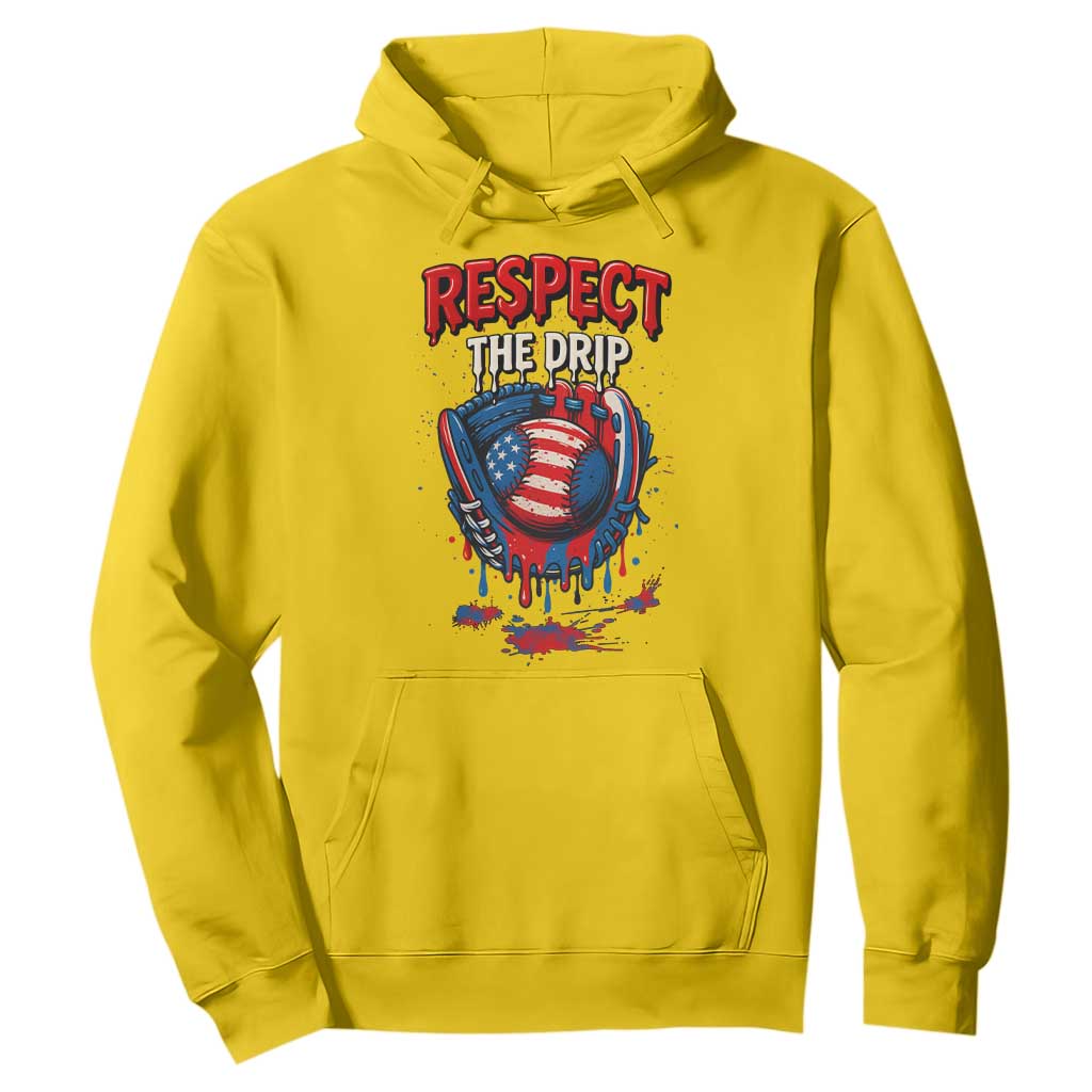 Respect The Drip Hoodie Patriotic Baseball USA Sports Lover TS12 Daisy Print Your Wear