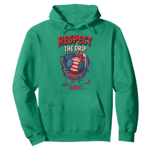 Respect The Drip Hoodie Patriotic Baseball USA Sports Lover TS12 Irish Green Print Your Wear