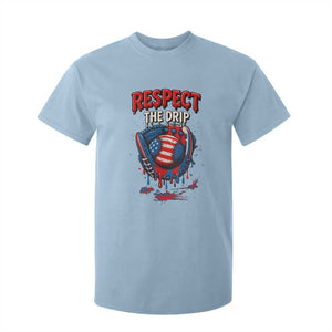 Respect The Drip T Shirt For Kid Patriotic Baseball USA Sports Lover TS12 Light Blue Print Your Wear