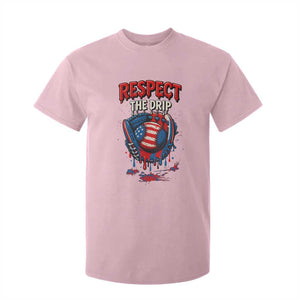 Respect The Drip T Shirt For Kid Patriotic Baseball USA Sports Lover TS12 Light Pink Print Your Wear