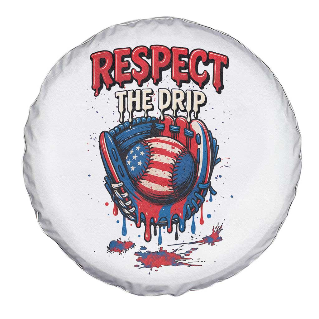 Respect The Drip Spare Tire Cover Patriotic Baseball USA Sports Lover TS12 Print Your Wear
