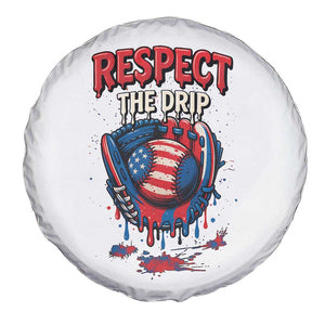Respect The Drip Spare Tire Cover Patriotic Baseball USA Sports Lover TS12 Print Your Wear