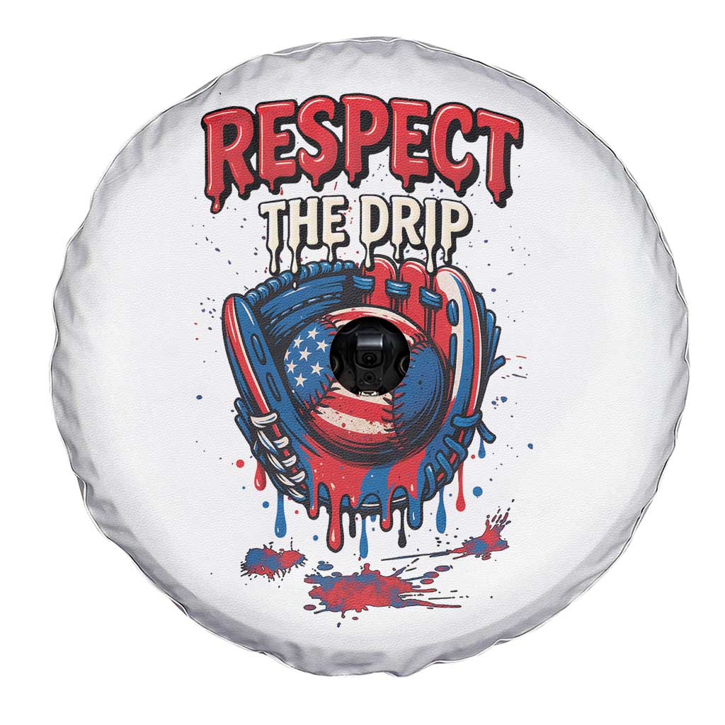 Respect The Drip Spare Tire Cover Patriotic Baseball USA Sports Lover TS12 Print Your Wear