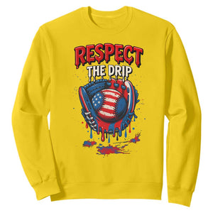 Respect The Drip Sweatshirt Patriotic Baseball USA Sports Lover TS12 Daisy Print Your Wear