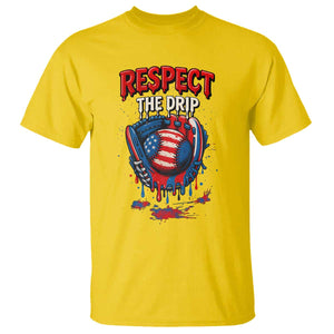 Respect The Drip T Shirt Patriotic Baseball USA Sports Lover TS12 Daisy Print Your Wear