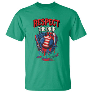 Respect The Drip T Shirt Patriotic Baseball USA Sports Lover TS12 Irish Green Print Your Wear