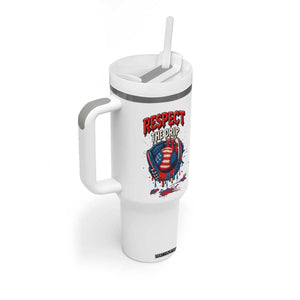 Respect The Drip Tumbler With Handle Patriotic Baseball USA Sports Lover TS12 Print Your Wear