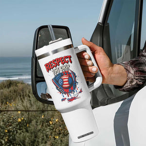 Respect The Drip Tumbler With Handle Patriotic Baseball USA Sports Lover TS12 Print Your Wear