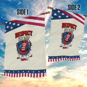 Respect The Drip Garden Flag Patriotic Baseball USA Sports Lover TS12 Print Your Wear