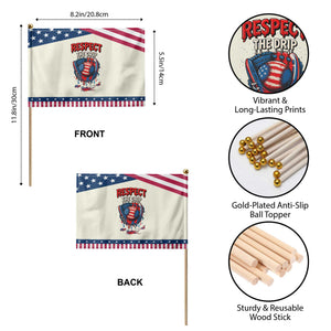 Respect The Drip Patriotic Handheld Flag Patriotic Baseball USA Sports Lover TS12 Print Your Wear