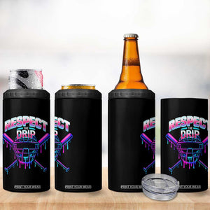 Respect The Drip 4 in 1 Can Cooler Tumbler Funny Baseball Catcher Mask Sports Lover TS12 Print Your Wear