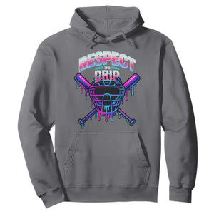 Respect The Drip Hoodie Funny Baseball Catcher Mask Sports Lover TS12 Charcoal Print Your Wear
