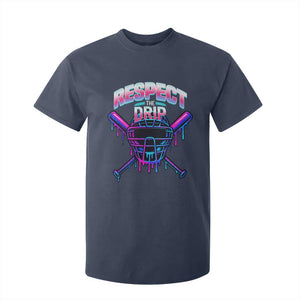 Respect The Drip T Shirt For Kid Funny Baseball Catcher Mask Sports Lover TS12 Navy Print Your Wear