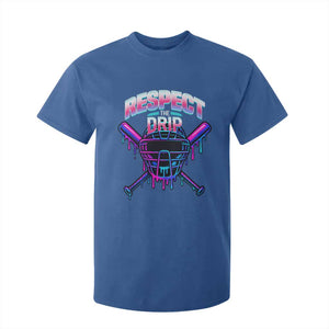 Respect The Drip T Shirt For Kid Funny Baseball Catcher Mask Sports Lover TS12 Royal Blue Print Your Wear