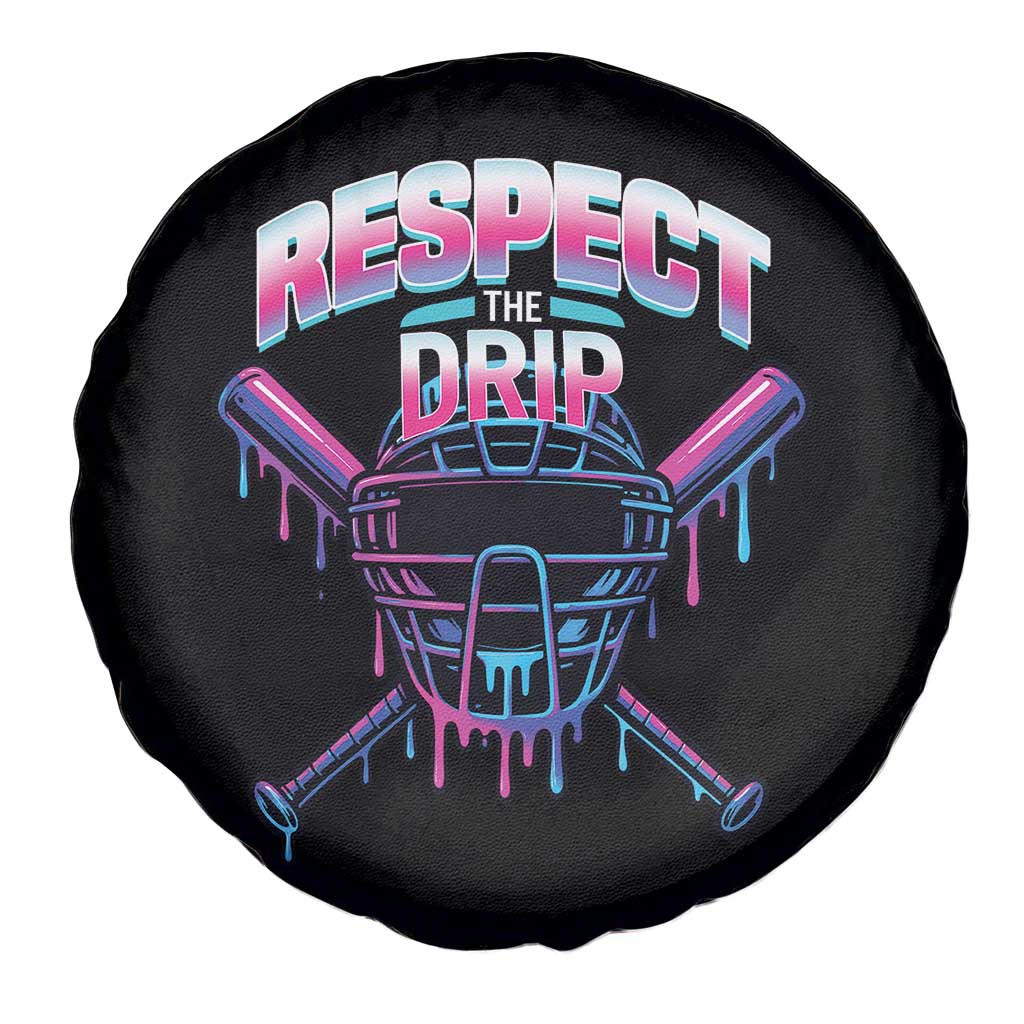 Respect The Drip Spare Tire Cover Funny Baseball Catcher Mask Sports Lover TS12 Print Your Wear