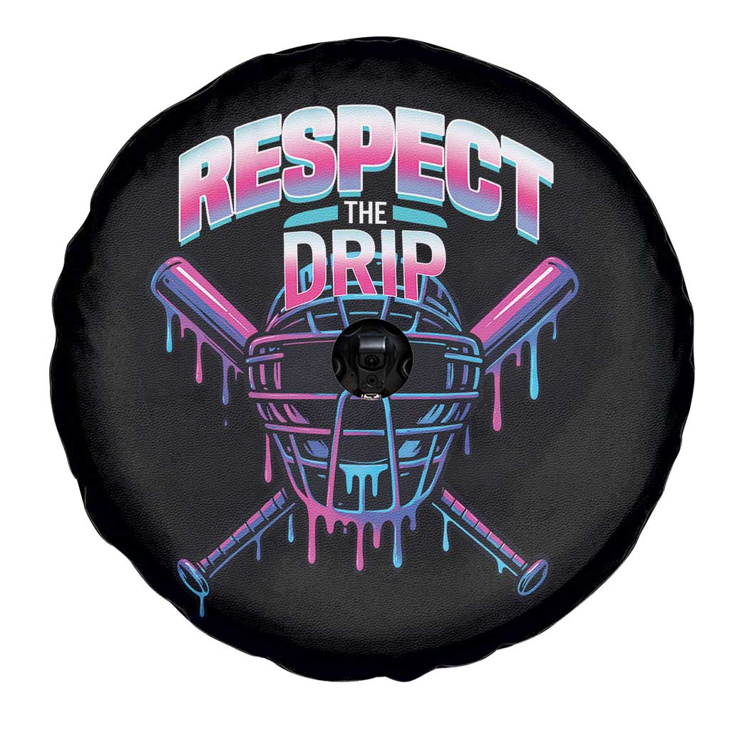 Respect The Drip Spare Tire Cover Funny Baseball Catcher Mask Sports Lover TS12 Print Your Wear