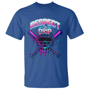 Respect The Drip T Shirt Funny Baseball Catcher Mask Sports Lover TS12 Royal Blue Print Your Wear