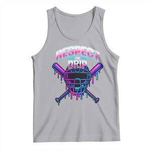 Respect The Drip Tank Top Funny Baseball Catcher Mask Sports Lover TS12 Athletic Heather Print Your Wear