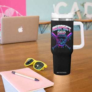Respect The Drip Tumbler With Handle Funny Baseball Catcher Mask Sports Lover TS12 Print Your Wear