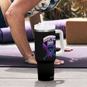 Respect The Drip Tumbler With Handle Funny Baseball Catcher Mask Sports Lover TS12 Print Your Wear