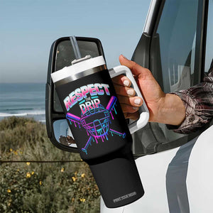 Respect The Drip Tumbler With Handle Funny Baseball Catcher Mask Sports Lover TS12 Print Your Wear