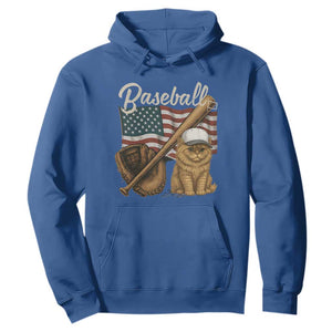 Funny Baseball Cat Lover Hoodie Patriotic USA Sports Lover TS12 Royal Blue Print Your Wear