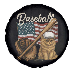 Funny Baseball Cat Lover Spare Tire Cover Patriotic USA Sports Lover TS12 Print Your Wear