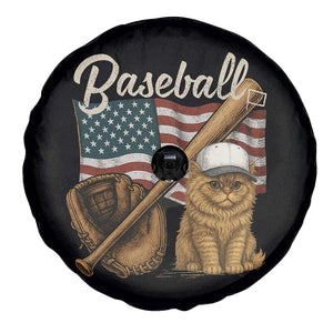 Funny Baseball Cat Lover Spare Tire Cover Patriotic USA Sports Lover TS12 Print Your Wear