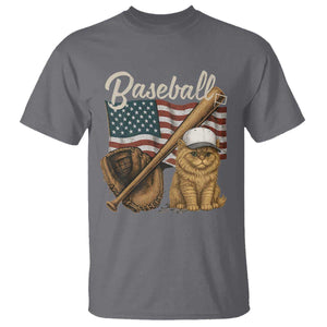 Funny Baseball Cat Lover T Shirt Patriotic USA Sports Lover TS12 Charcoal Print Your Wear