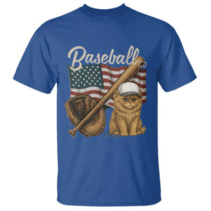 Funny Baseball Cat Lover T Shirt Patriotic USA Sports Lover TS12 Royal Blue Print Your Wear