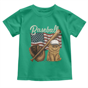 Funny Baseball Cat Lover Toddler T Shirt Patriotic USA Sports Lover TS12 Irish Green Print Your Wear