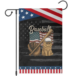 Funny Baseball Cat Lover Garden Flag Patriotic USA Sports Lover TS12 Distressed Black Blue Print Your Wear