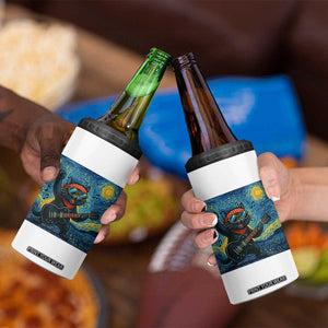 Funny Rock And Roll 4 in 1 Can Cooler Tumbler Cat Playing Guitar Starry Night Music Lover TS12 Print Your Wear