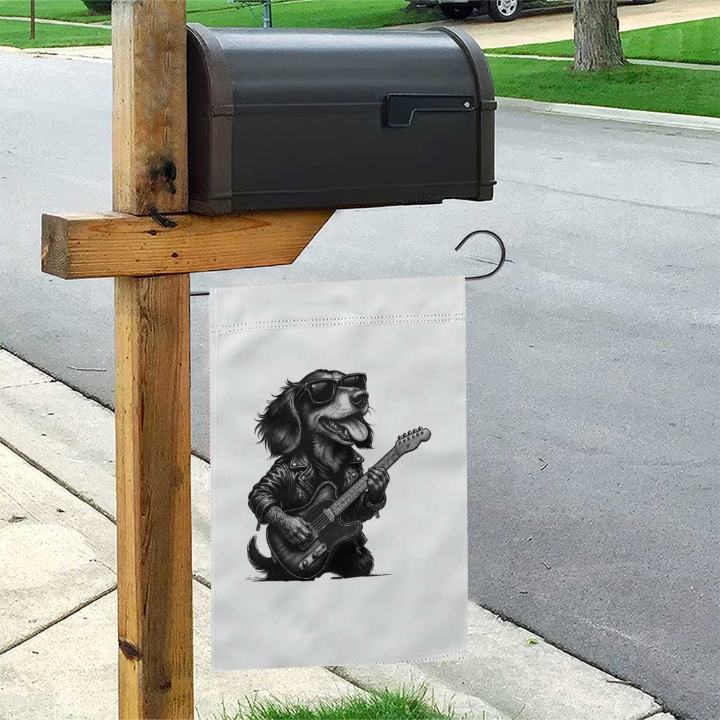 Rock And Roll Dachshund Garden Flag Dog Playing Guitar Music Lover TS12 Print Your Wear