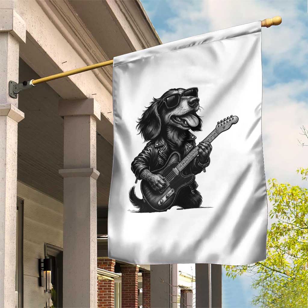 Rock And Roll Dachshund Garden Flag Dog Playing Guitar Music Lover TS12 Print Your Wear