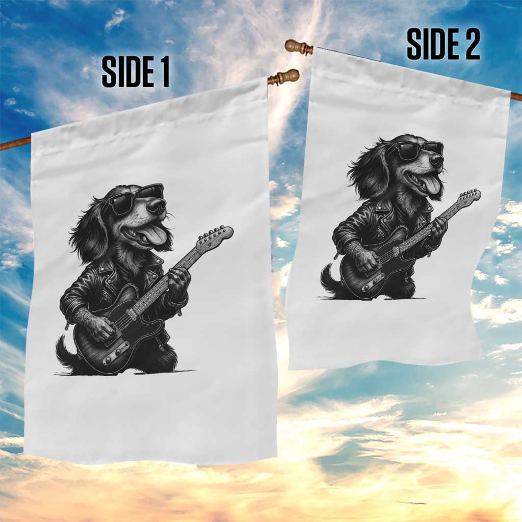 Rock And Roll Dachshund Garden Flag Dog Playing Guitar Music Lover TS12 Print Your Wear