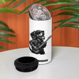 Rock And Roll Dachshund 4 in 1 Can Cooler Tumbler Dog Playing Guitar Music Lover TS12 Print Your Wear