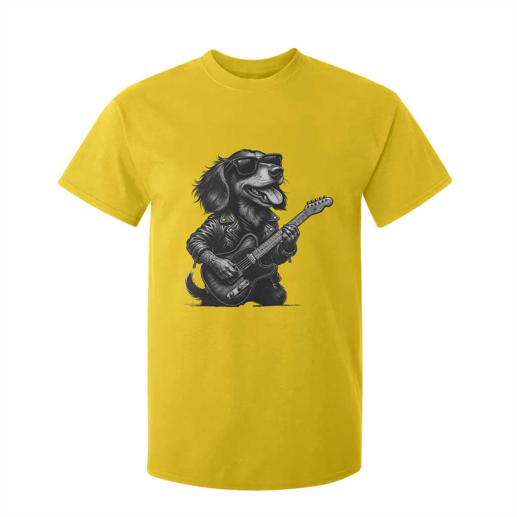 Rock And Roll Dachshund T Shirt For Kid Dog Playing Guitar Music Lover TS12 Daisy Print Your Wear