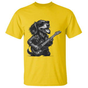 Rock And Roll Dachshund T Shirt Dog Playing Guitar Music Lover TS12 Daisy Print Your Wear