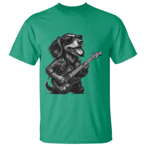Rock And Roll Dachshund T Shirt Dog Playing Guitar Music Lover TS12 Irish Green Print Your Wear