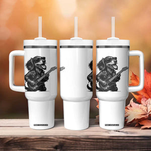 Rock And Roll Dachshund Tumbler With Handle Dog Playing Guitar Music Lover TS12 Print Your Wear